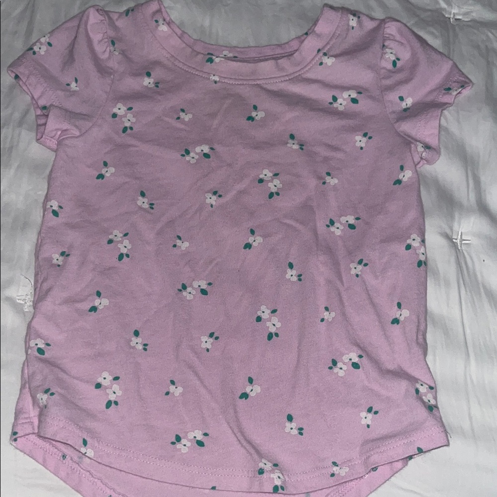 Cat & Jack Light Pink Floral Short-Sleeve Tee